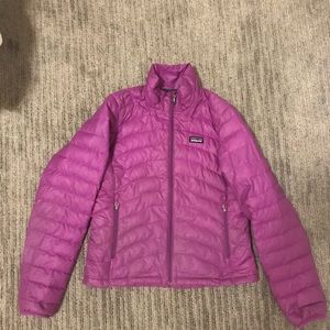 Purple Patagonia Down Sweater Puffy Jacket